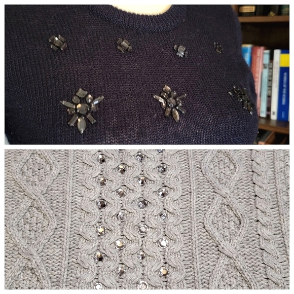 J. Crew Bundle of 2 Wool Blend Sweaters Size XS Blue Gray - Picture 10 of 11